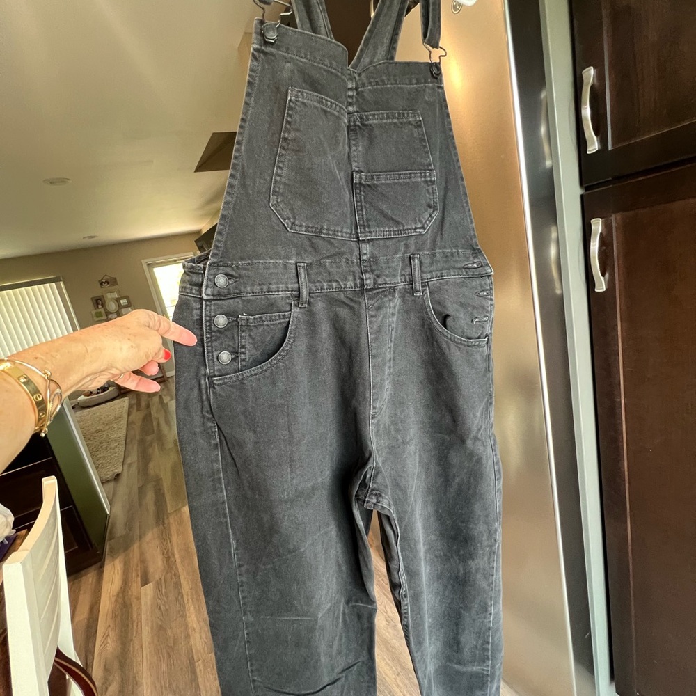 Women's Gray Denim Overalls